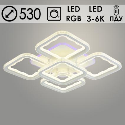 Люстра C7170B/5 WH белый 280W+10W LED RGB 3000-6500K d530 ПДУ диммер